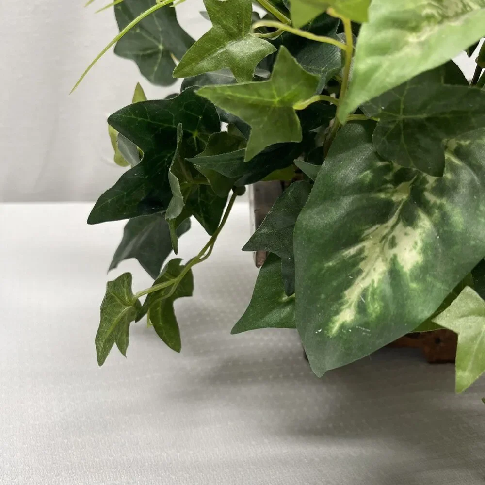 Artificial Indoor Mixed Plants Faux Copper Square Planter Pot 13